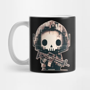 Kawaii retro pixel skull soldier Mug